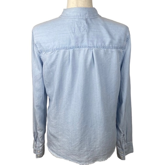 Rails daphne raw hem stripe button down shirt blue size small - Picture 2 of 12